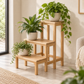 Aster Tiered Plant Stand — generated design visualization; pots and plants are styling props